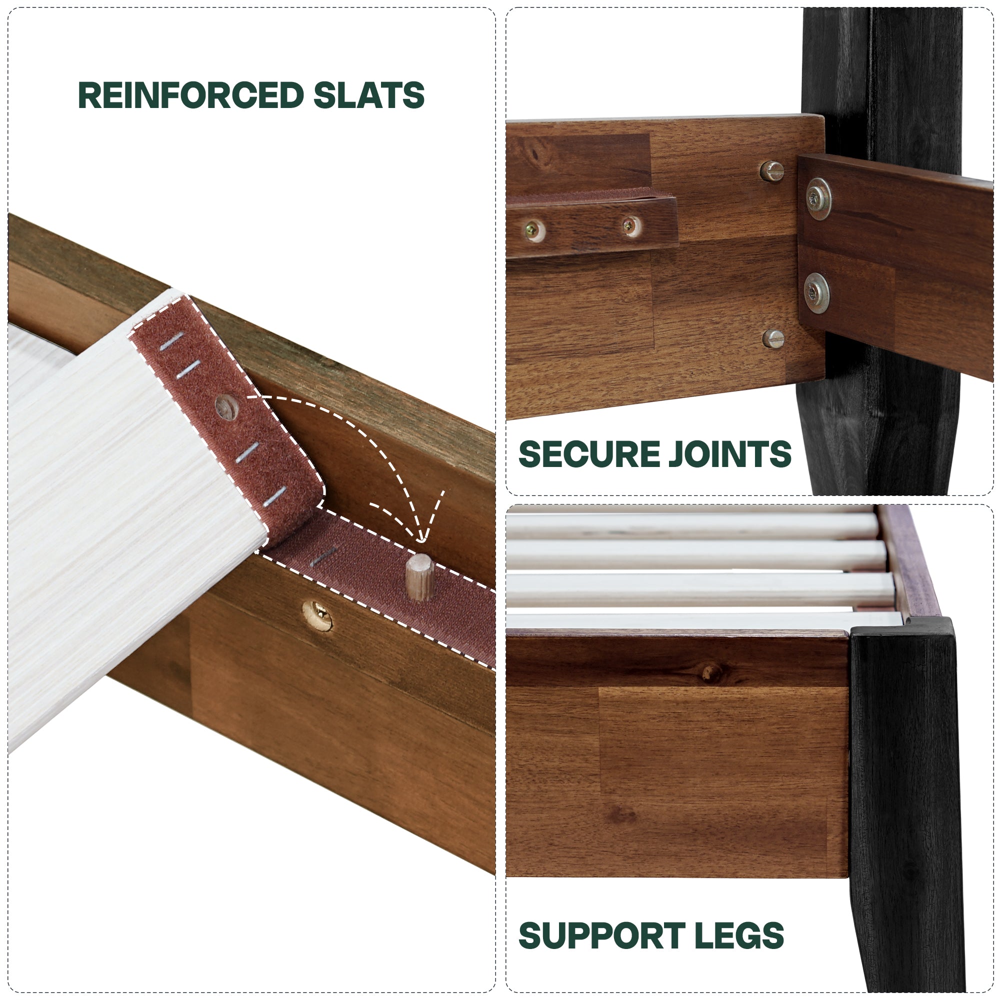 Acacia Emery Solid Wood Bed Frame - Stylish and Durable Acacia Wood Design for Your Bedroom