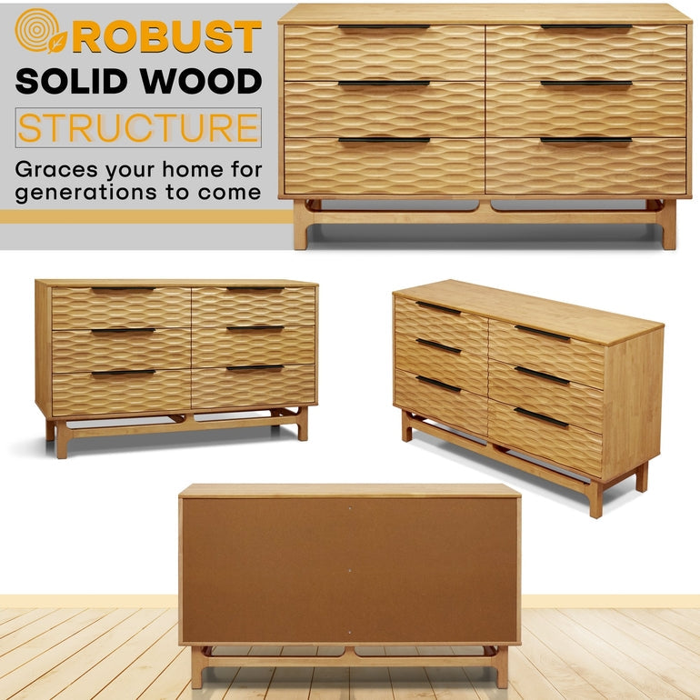 Acacia Elara Dresser with 6 Drawers for Stylish Storage Solutions