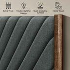 Acacia Astoria Upholstered Solid Wood Bed Frame for Elegant Bedrooms