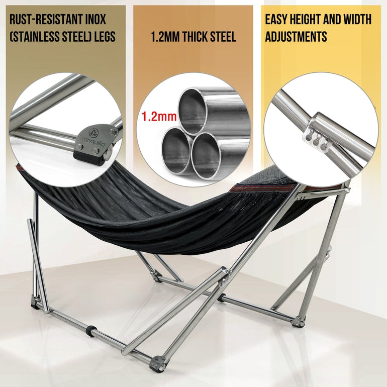 Tranquillo Original Stainless Steel Hammock Stand for Ultimate Relaxation