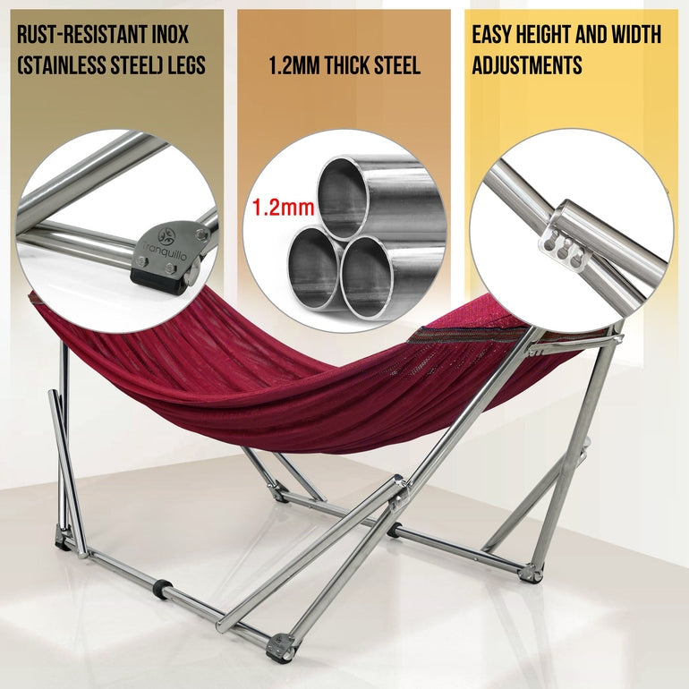 Tranquillo Original Stainless Steel Hammock Stand for Ultimate Relaxation