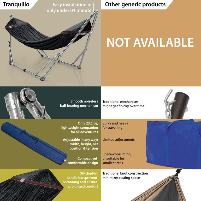 Tranquillo Original Stainless Steel Hammock Stand for Ultimate Relaxation