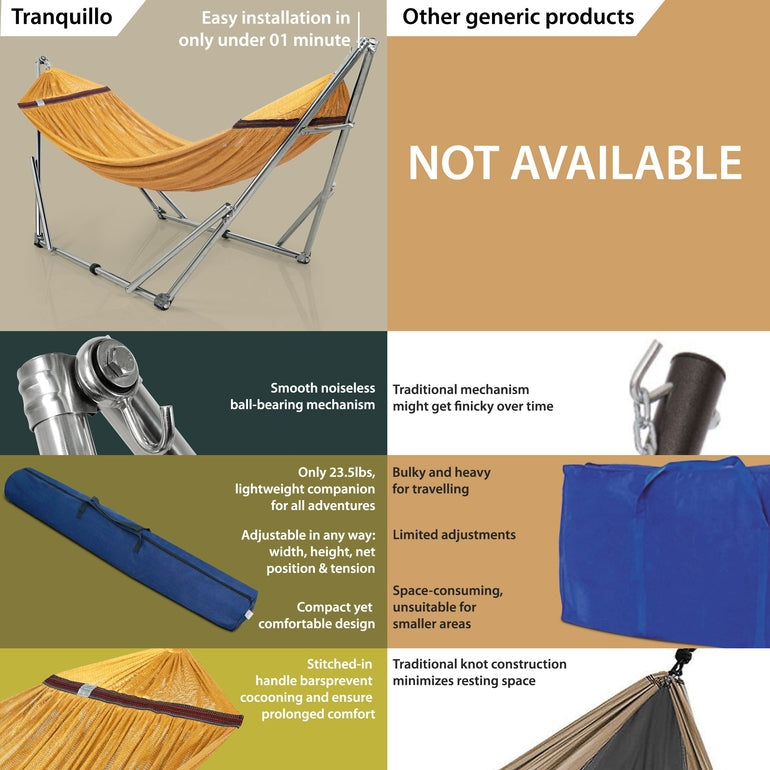 Tranquillo Original Stainless Steel Hammock Stand for Ultimate Relaxation