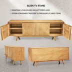 Acacia Harmony TV Stand with Storage for TVs up to 80 Inches