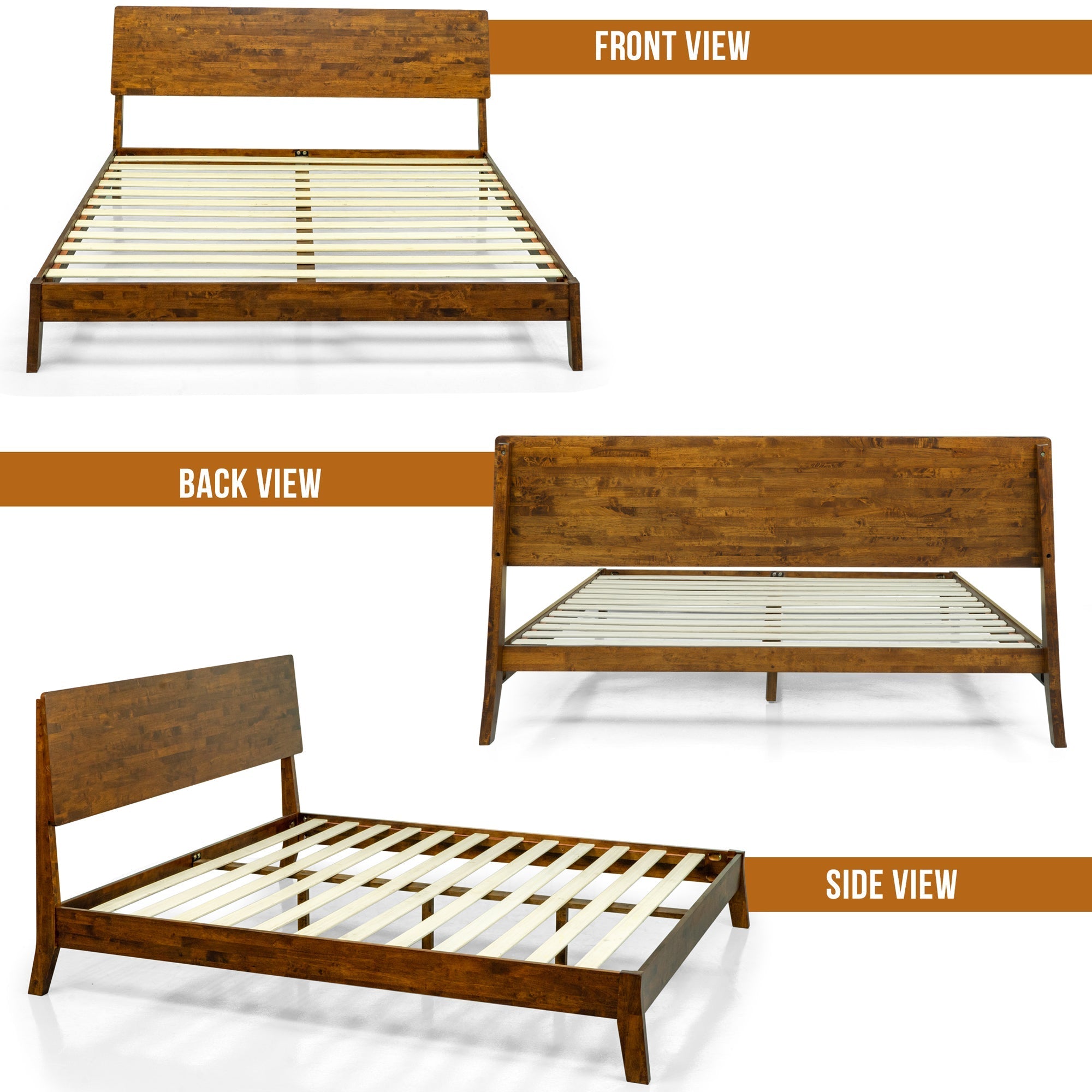 Acacia Serenity Deluxe Wood Platform Bed Frame - Elegant and Durable Design