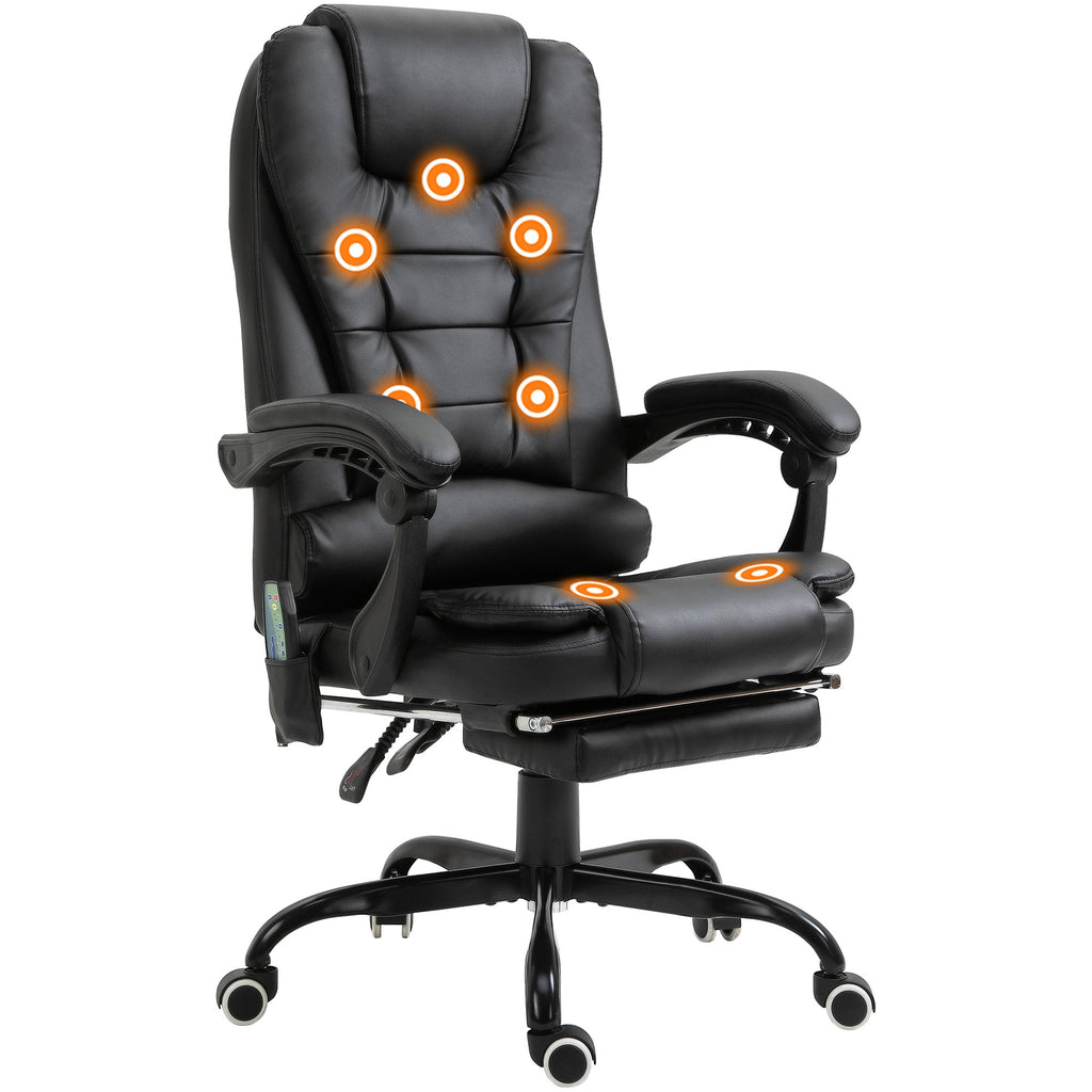 Declan Executive Office Chair with 7-Point Massage and Reclining Features-Black