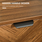 Erik Nightstand with 2 Drawers and Steel Legs-Walnut Brown