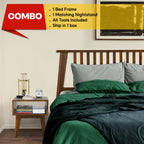 Acacia Kaylin Bed Frame & Nightstand Set for a Stylish Bedroom