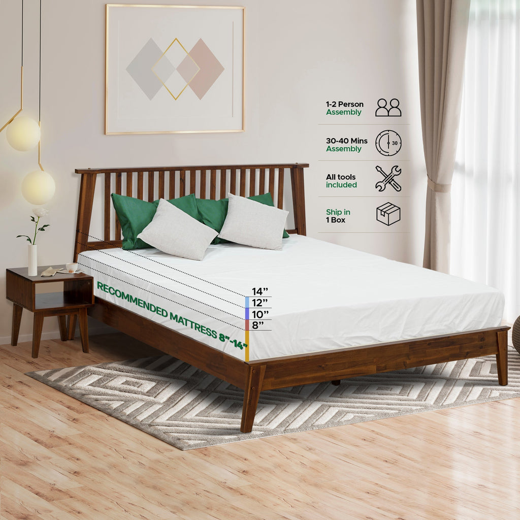 Acacia Kaylin Bed Frame & Nightstand Set for a Stylish Bedroom