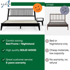 Acacia Kaylin Bed Frame & Nightstand Set for a Stylish Bedroom