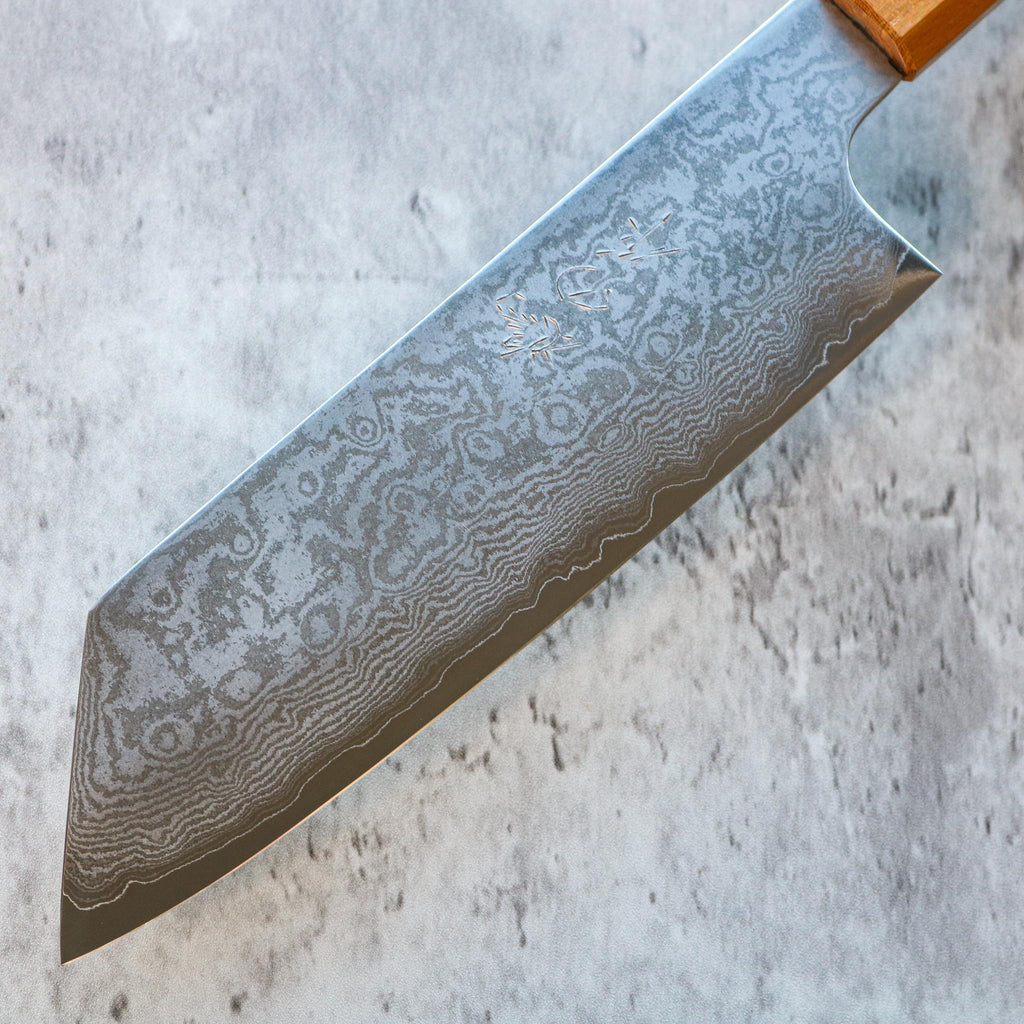 Kenshiro Hatono Ginsan Damascus Bunka 180 mm Zelkova