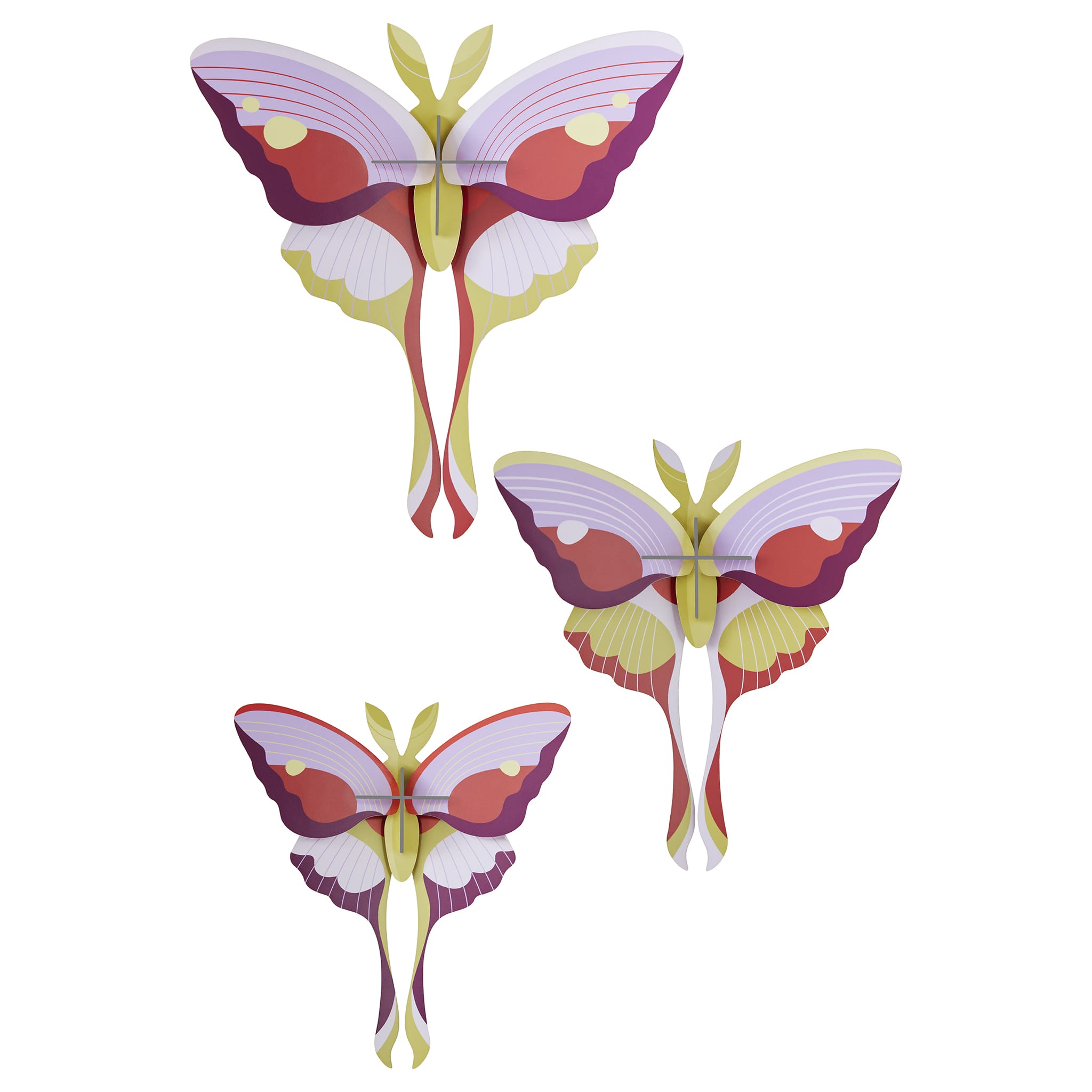 Lilac Comet Butterflies Set of 3