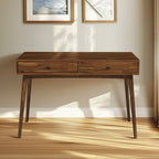 Acacia Lagom 48" Solid Wood Work Desk with Drawers for Functional Home Office