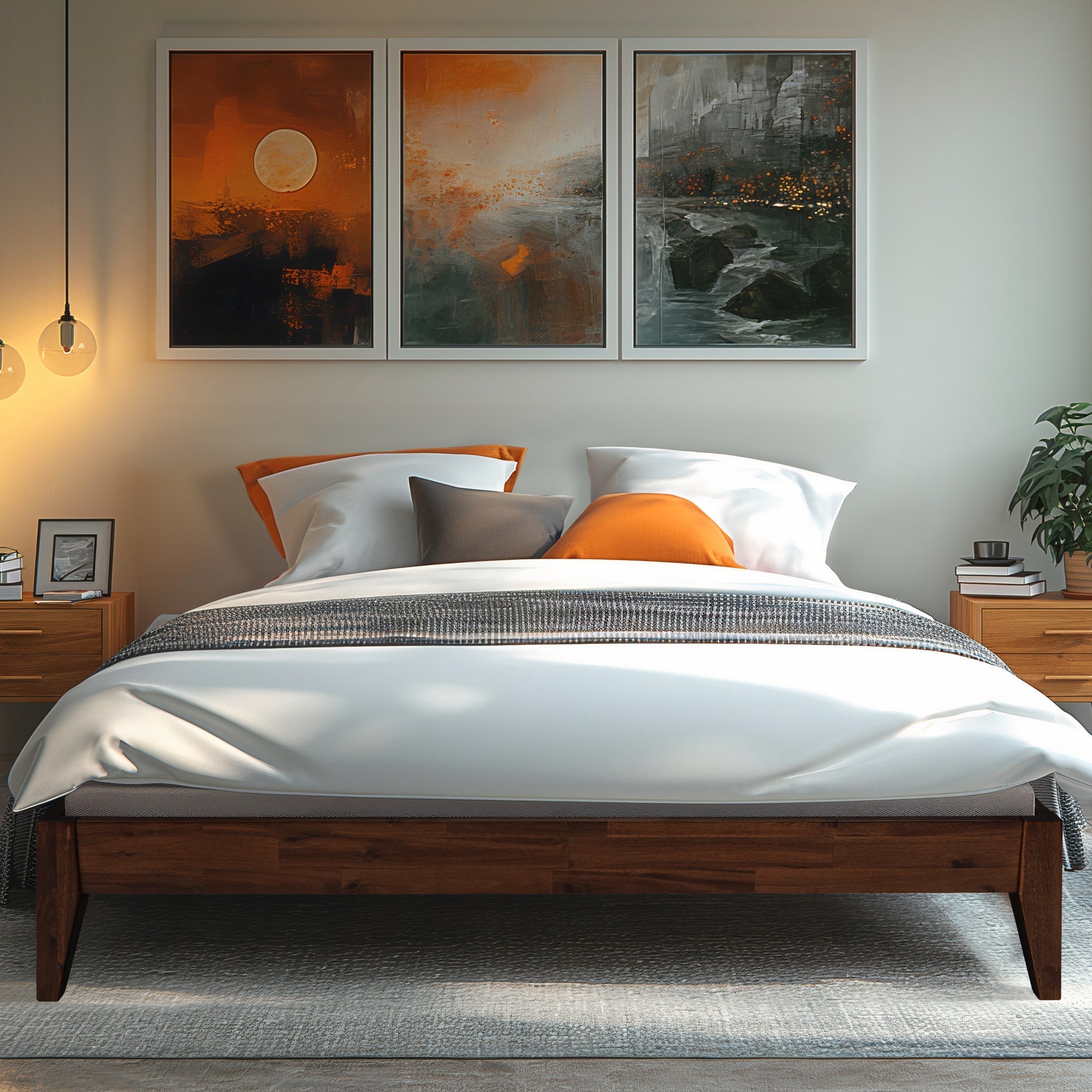 Acacia Mervyn Solid Wood Platform Bed for Timeless Comfort and Style