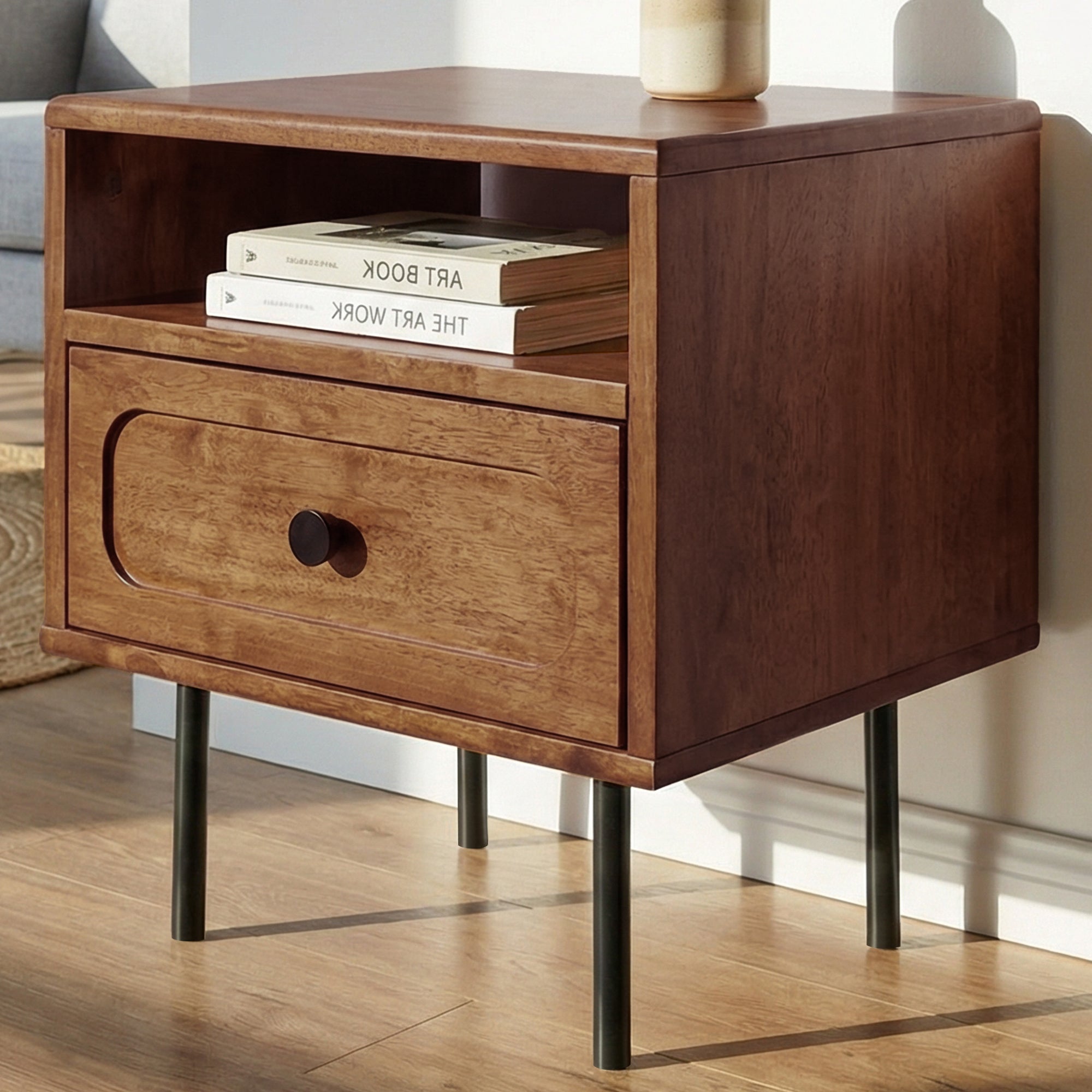 Savana Single Drawer Solid Wood Nightstand