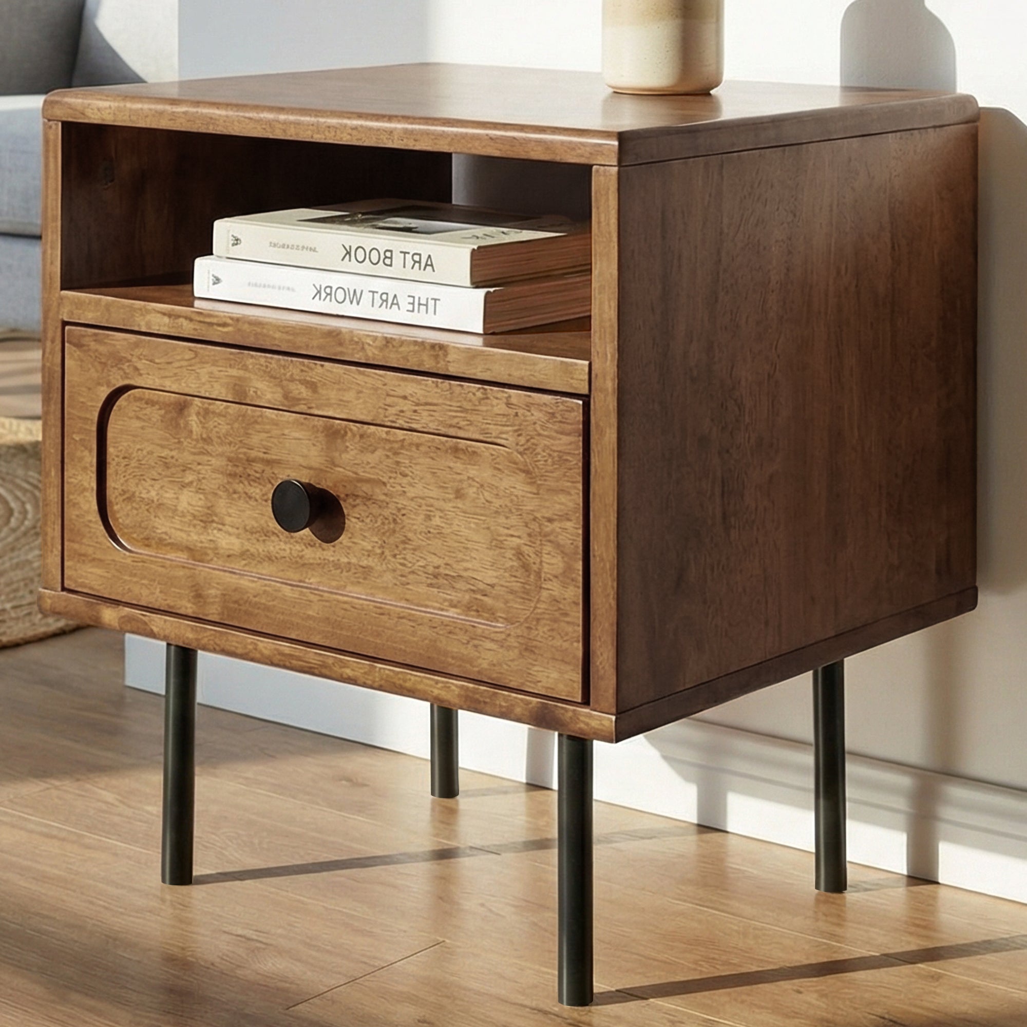 Savana Single Drawer Solid Wood Nightstand