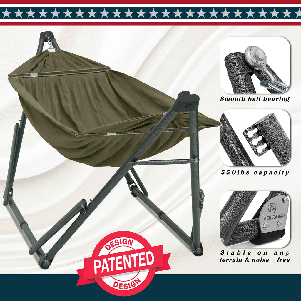 Tranquillo Uniki Canvas Hammock with Stand for Ultimate Relaxation