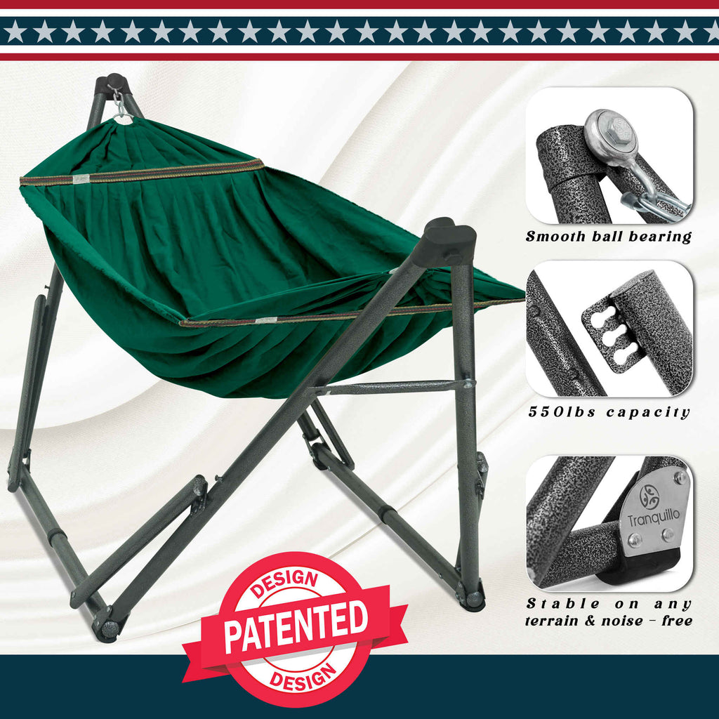 Tranquillo Uniki Canvas Hammock with Stand for Ultimate Relaxation