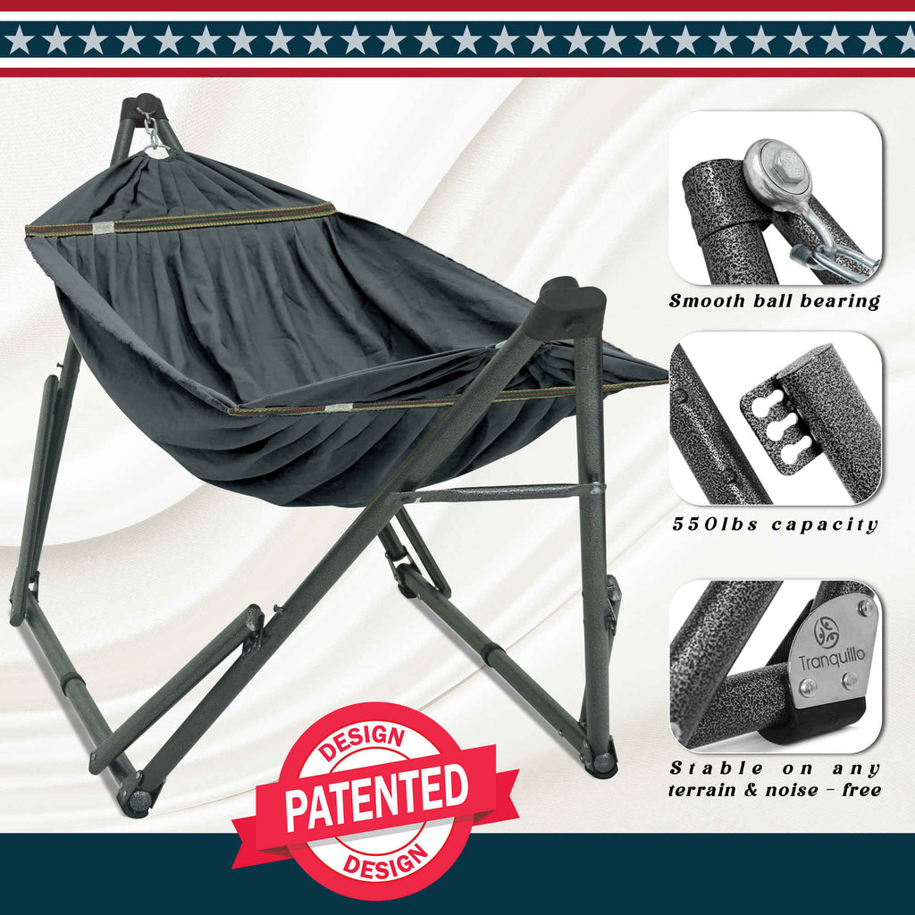 Tranquillo Uniki Canvas Hammock with Stand for Ultimate Relaxation