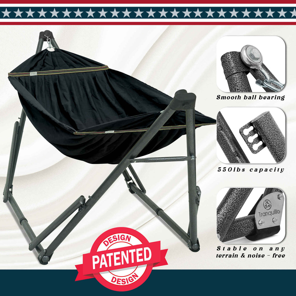 Tranquillo Uniki Canvas Hammock with Stand for Ultimate Relaxation