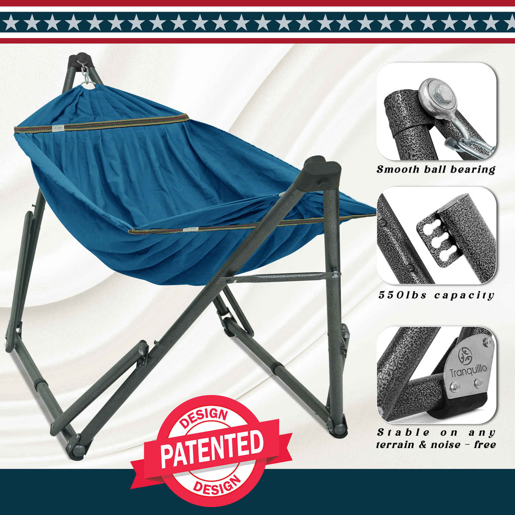 Tranquillo Uniki Canvas Hammock with Stand for Ultimate Relaxation