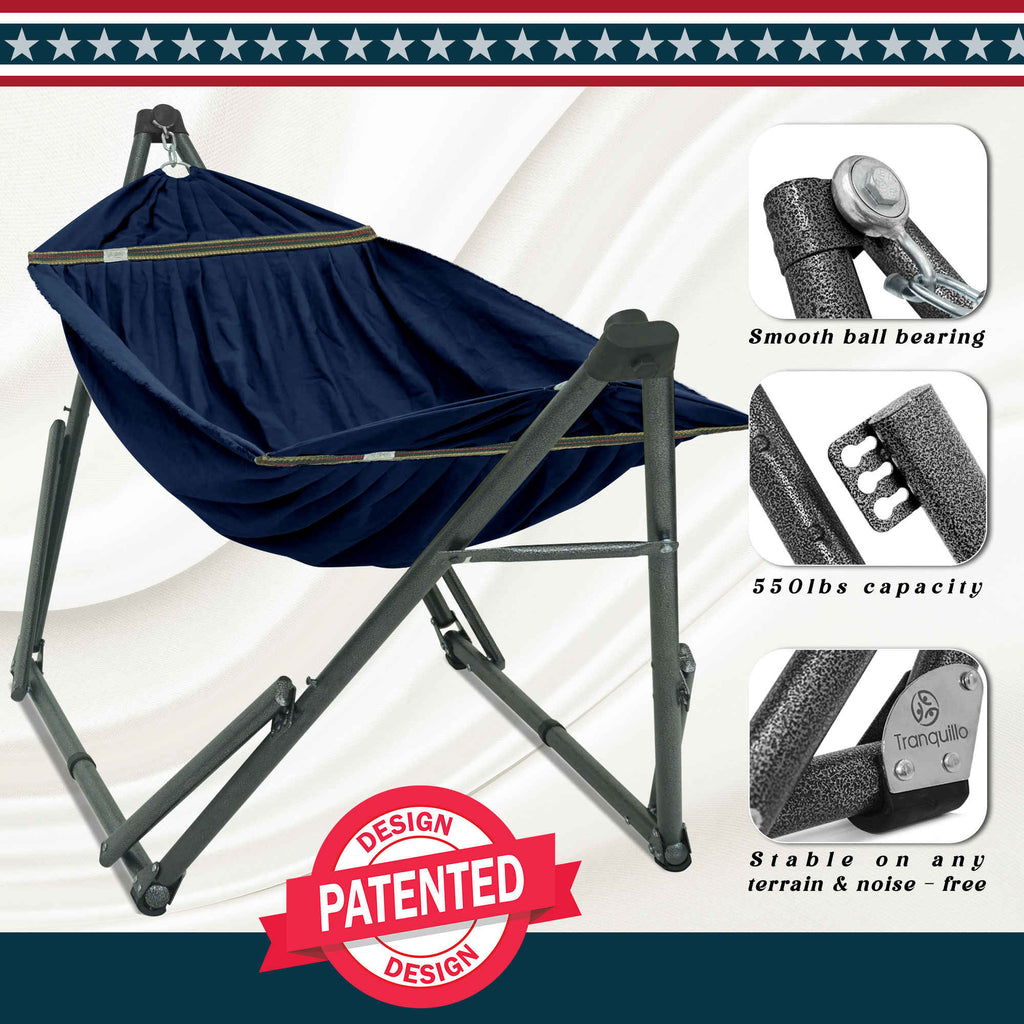 Tranquillo Uniki Canvas Hammock with Stand for Ultimate Relaxation