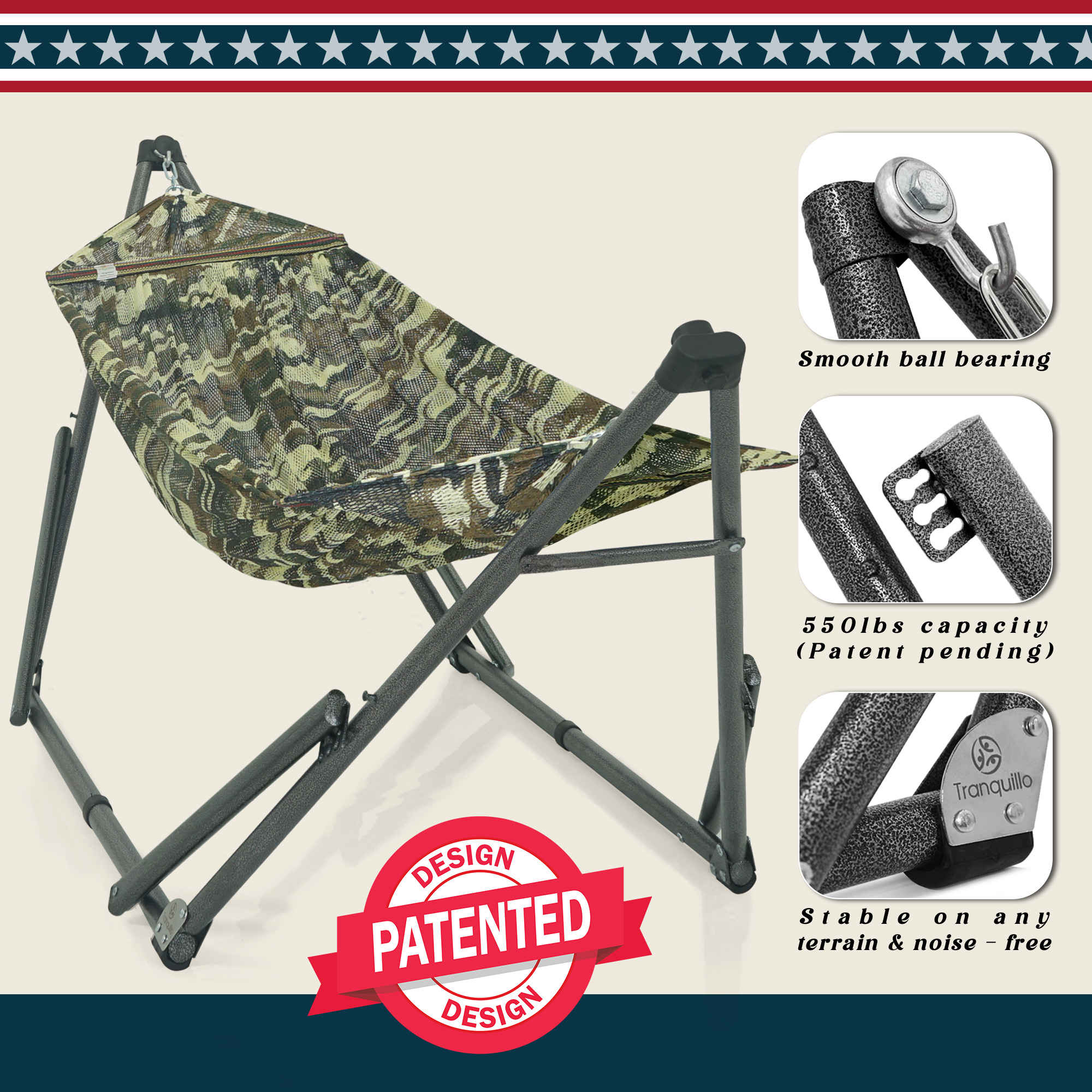 Tranquillo Uniki Collapsible Hammock Stand for Ultimate Relaxation