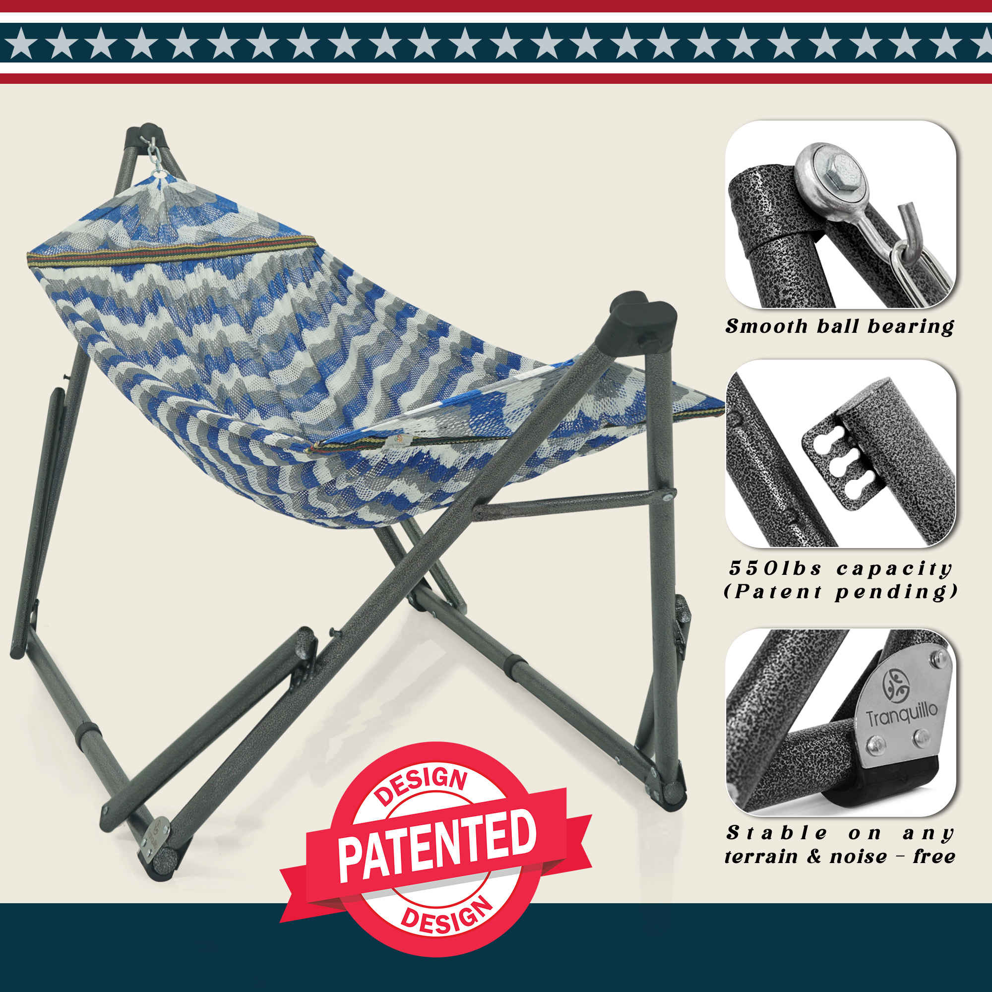 Tranquillo Uniki Collapsible Hammock Stand for Ultimate Relaxation