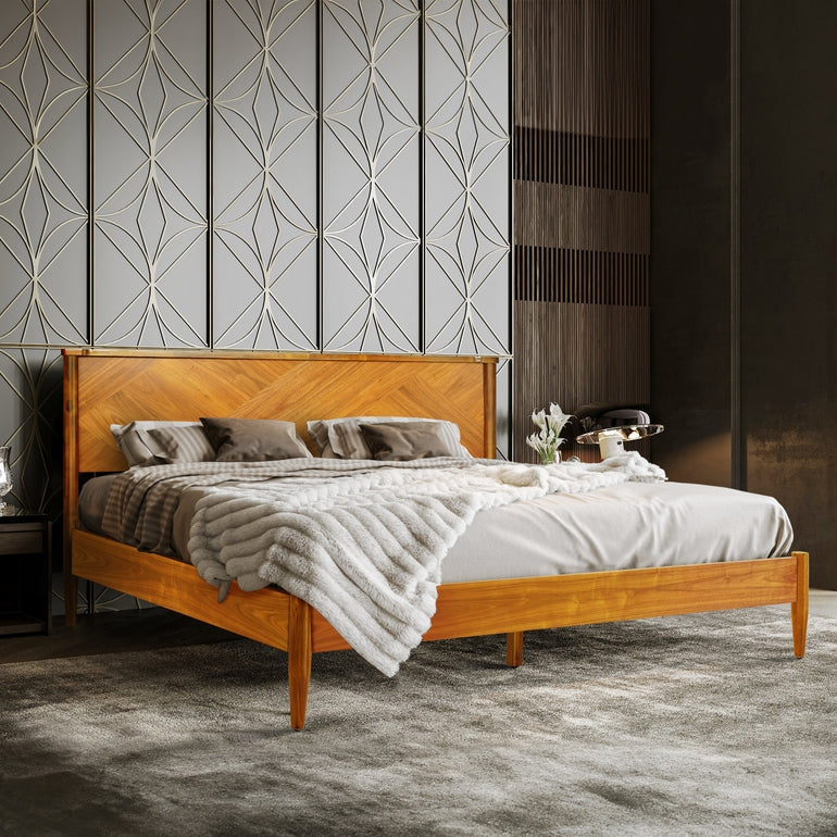 Rorns Panthera Platform Bed Frame With Headboard for Ultimate Comfort