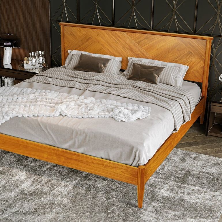 Rorns Panthera Platform Bed Frame With Headboard for Ultimate Comfort