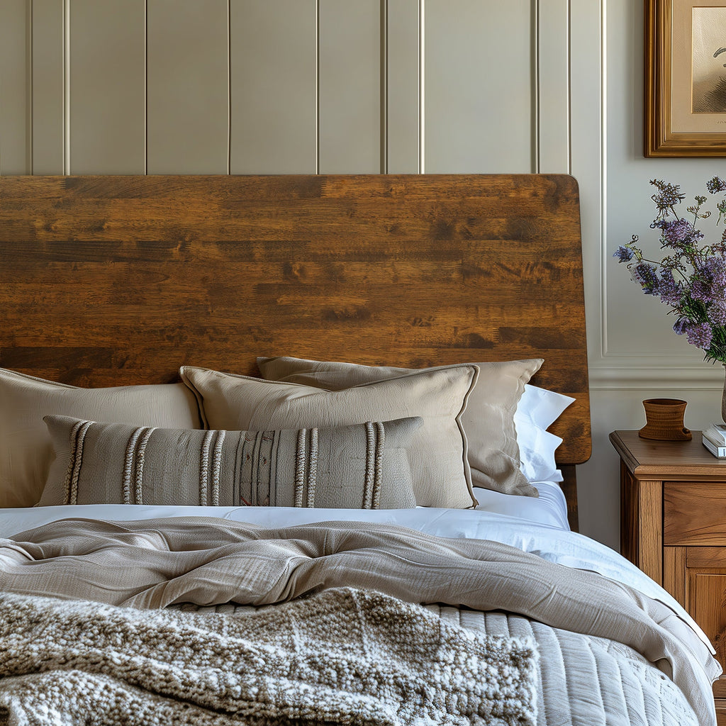 Acacia Serenity Deluxe Wood Platform Bed Frame - Elegant and Durable Design