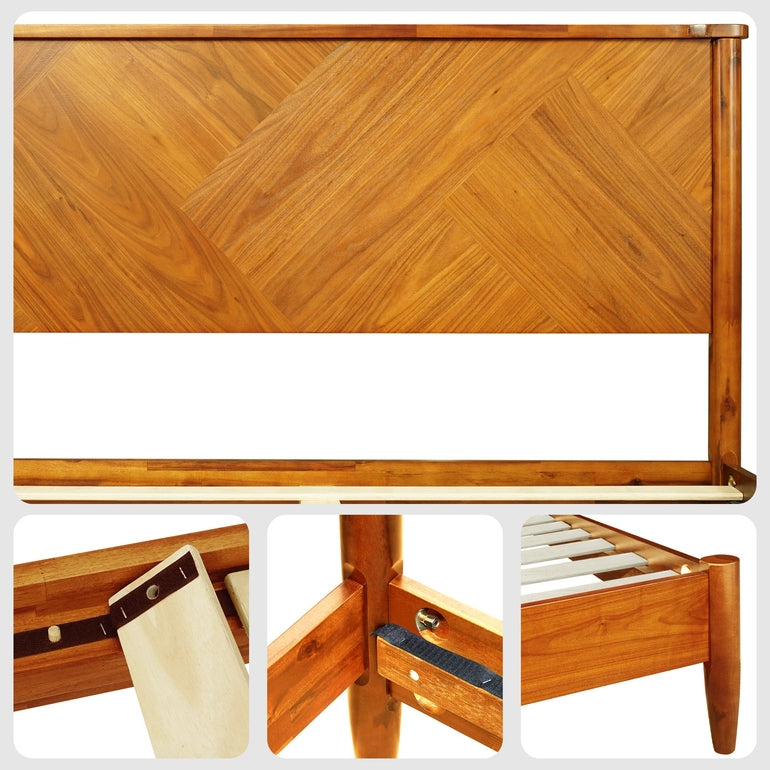 Rorns Panthera Platform Bed Frame With Headboard for Ultimate Comfort