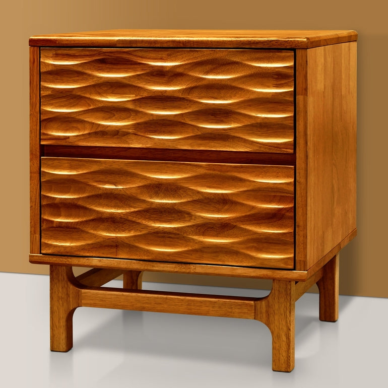 Acacia Elara Nightstand with 2 Drawers - Stylish Storage Solution