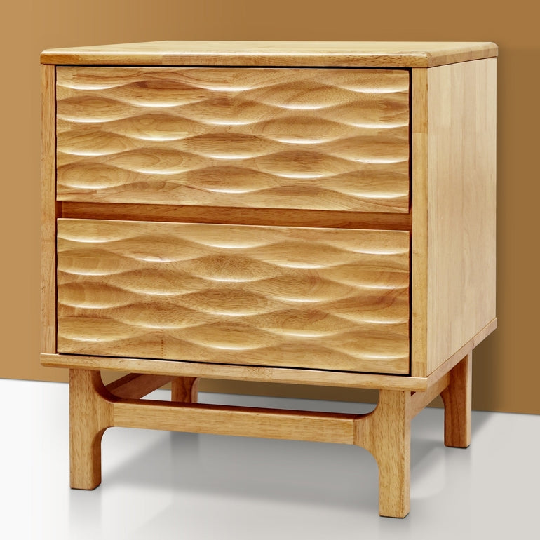 Acacia Elara Nightstand with 2 Drawers - Stylish Storage Solution