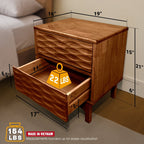 Acacia Elara Nightstand with 2 Drawers - Stylish Storage Solution