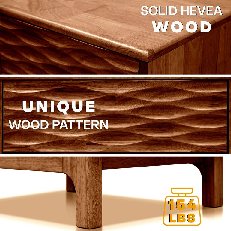 Acacia Elara Nightstand with 2 Drawers - Stylish Storage Solution