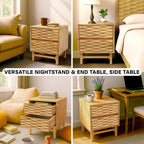 Acacia Elara Nightstand with 2 Drawers - Stylish Storage Solution