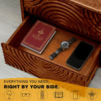 Acacia Harmony Nightstand with 2 Drawers for Elegant Bedroom Storage