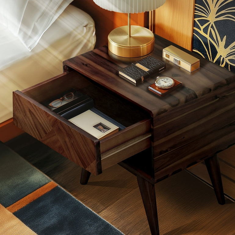 Rorns Laden Nightstand with Drawer - Stylish and Functional Bedroom Storage