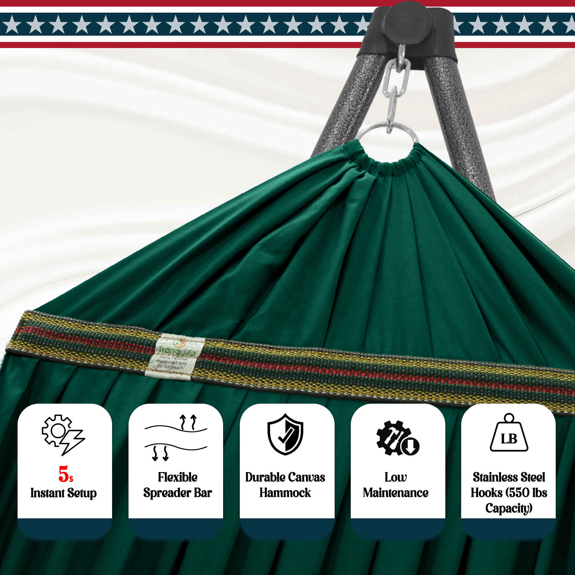 Tranquillo Uniki Canvas Hammock with Stand for Ultimate Relaxation