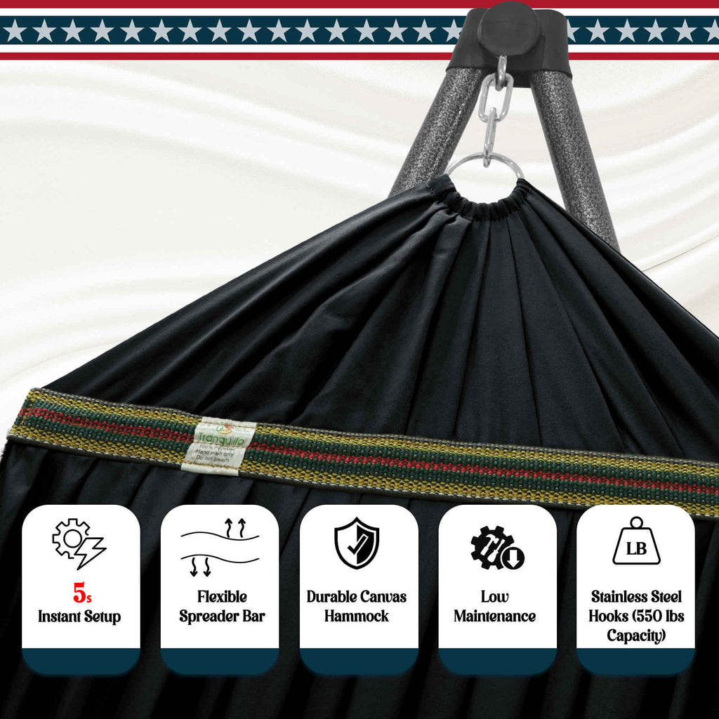 Tranquillo Uniki Canvas Hammock with Stand for Ultimate Relaxation