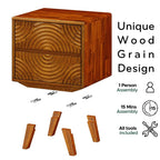 Acacia Harmony Nightstand with 2 Drawers for Elegant Bedroom Storage