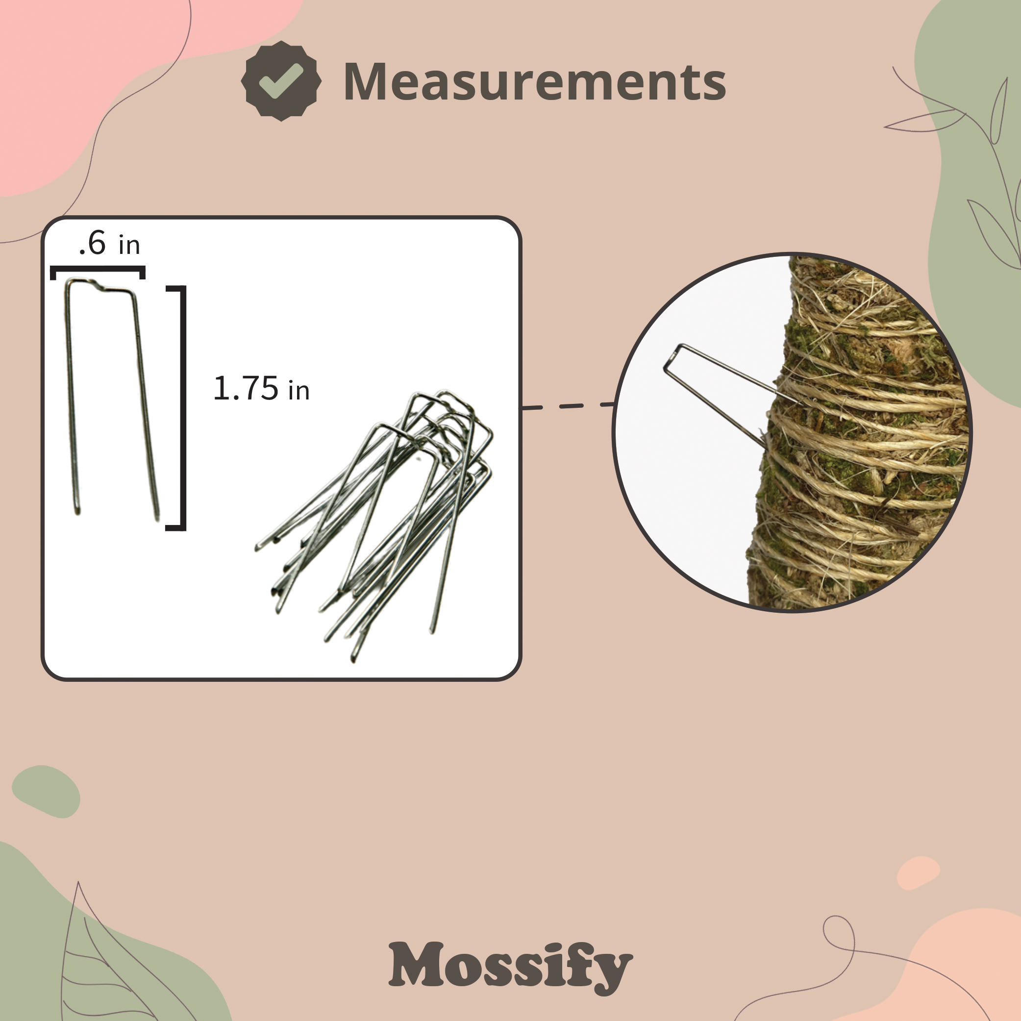 Floral Pins - Greening Pins - Moss Pole Pins