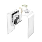 Acrylic Side Table with Magazine Holder