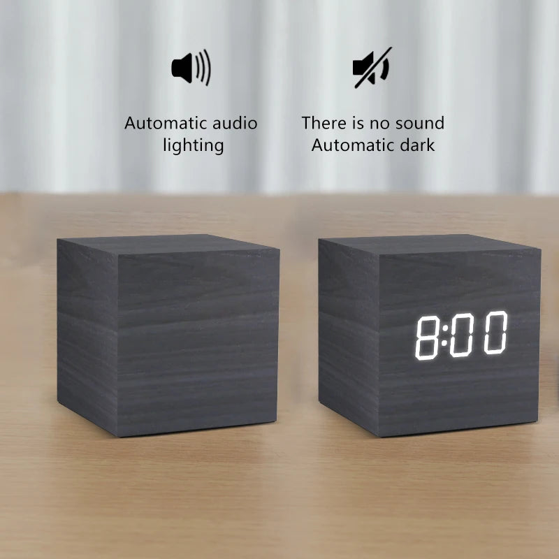 Wood Block Alarm Clock