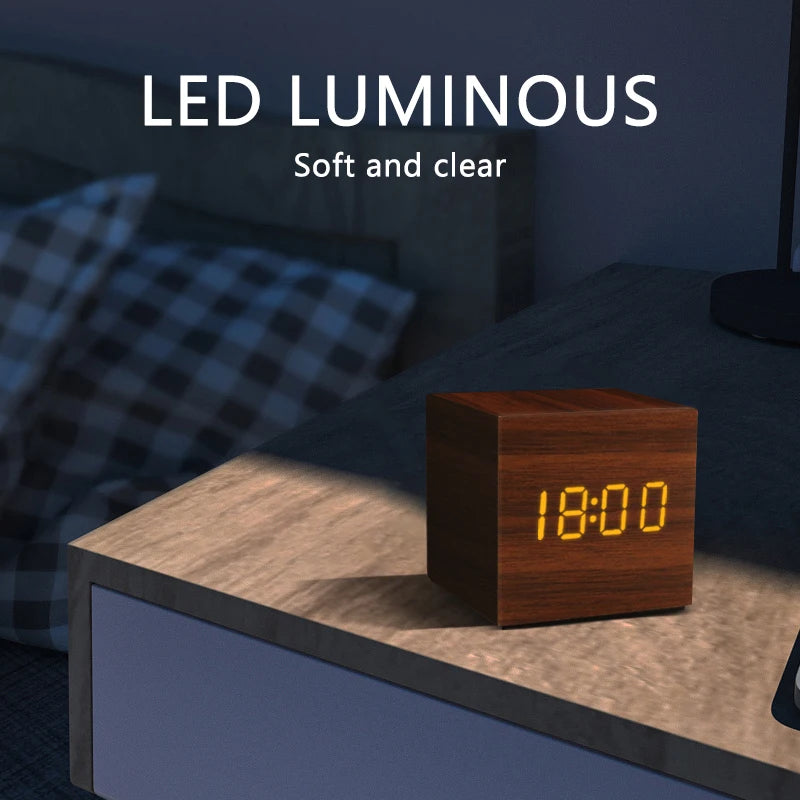 Wood Block Alarm Clock