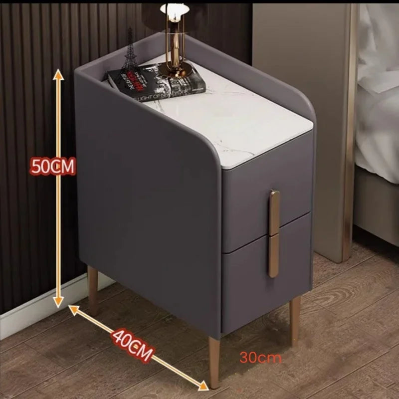 Gold Handle Marbletop Nightstand
