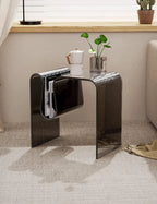 Acrylic Side Table with Magazine Holder