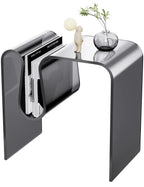 Acrylic Side Table with Magazine Holder