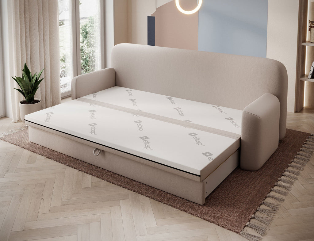 Elioss 3 Seater Storage Sleeper Sofa - Beige